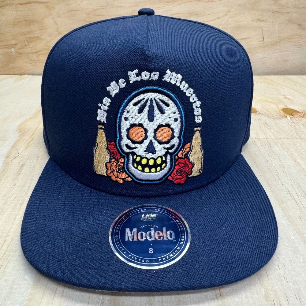 NEW Modelo x Lids HD Day Of the Dead Fitted Hat Cap Blue sz 8